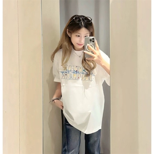 万针全刺绣工艺抖音得物高品质260克重磅纯棉双纱美式高街短袖T恤图片