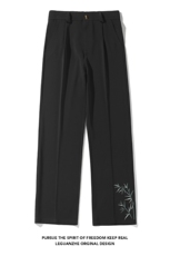 2024夏季新款白底大码风竹子刺绣冰丝西裤M-5XHK24372-特P35，男装西裤，电商A022