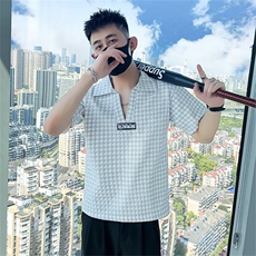 翻领黑白T恤上衣短袖撞色原版质量M-3XLM-3XLT138，男装T恤，星座1116A-2（原606A-1）