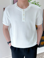 夏季圆领针织短袖微宽松男轻熟T恤冰丝款A9203-P53，男装T恤，星座1012-1