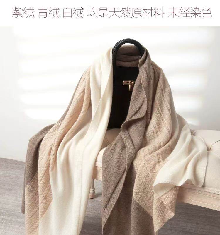 2025年秋季三色拼接大披肩围巾两用时尚，披肩，羿纯羊绒