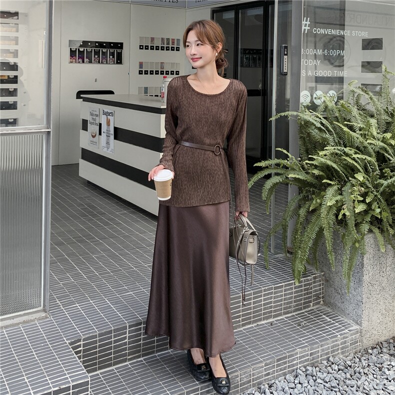 韩系慵懒风针织套装女2025秋季新款高级感气质显瘦吊带裙两件套，女装套装/套裙，秋水欣儿