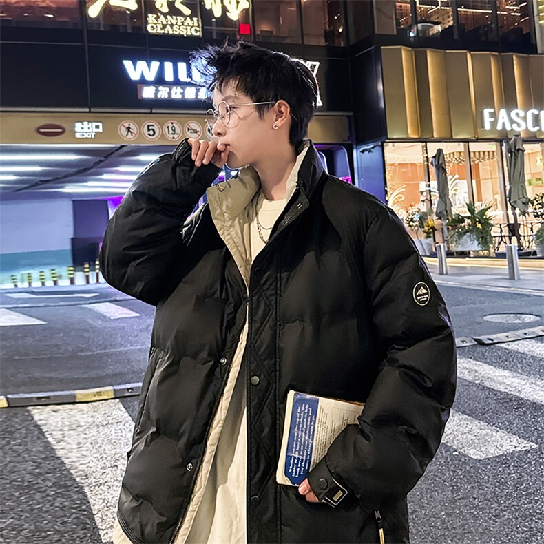 冬季情侣羽绒服男宽松休闲臂章加厚羽绒衣潮外套A266-88683-P165,男装羽绒服,电商A266