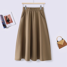 半身裙女夏季2025新薄款高级感高腰显瘦a字小个子中长百褶裙，女装半身裙，众美斯特