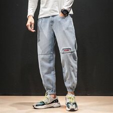 2021马切达日系秋季新款大码束脚宽松九分牛仔裤男K299-P50，男装牛仔裤，电商A001
