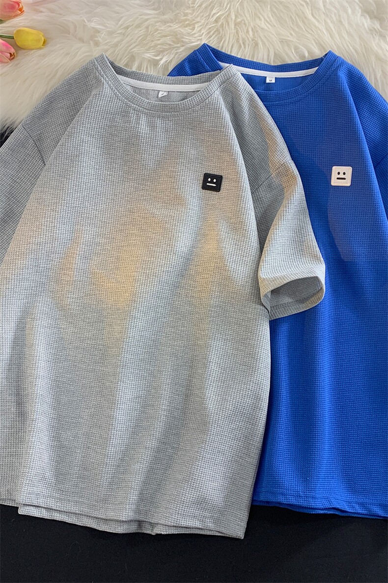 8XL-M重磅！特大码T潮牌上衣男中性华夫格短袖T恤DX304P25控39,男装T恤,电商D206-1