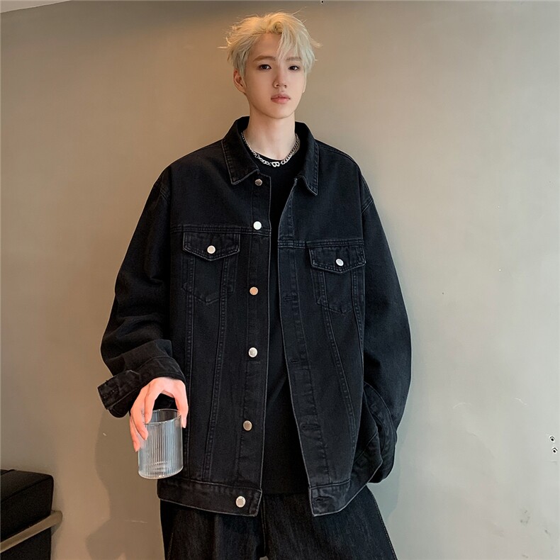 现货 牛仔外套男秋冬宽松上衣新款休闲男装夹克外套JK110-P68图片