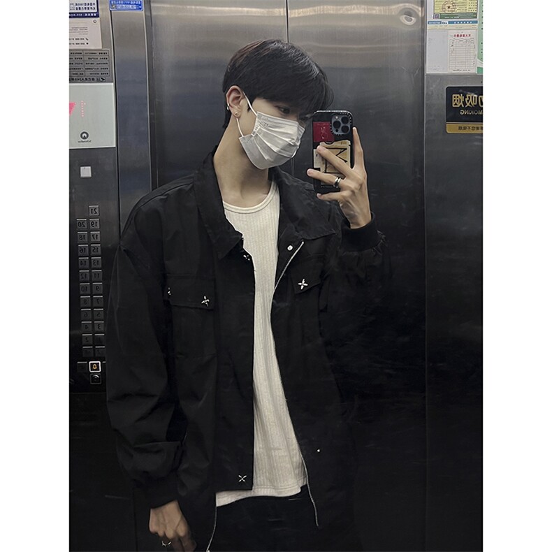 B221美式ins高街暗黑金属感宽松休闲外套上衣SY2303-P90控118,男装夹克,电商B221