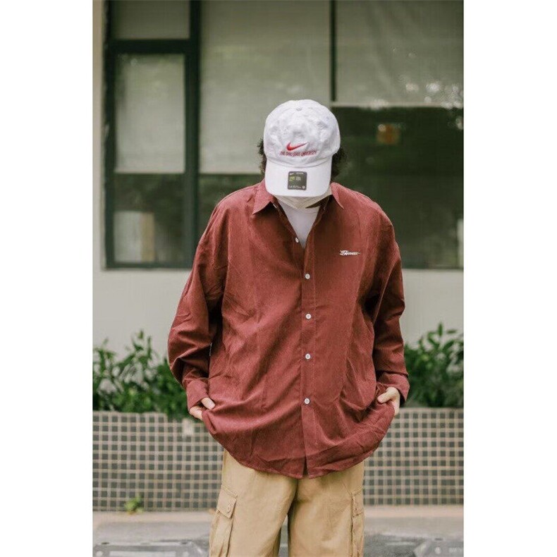 2025春季多纽扣设计日系衬衫男长袖新款百搭衬衣情侣同款,男装衬衫,星座506A
