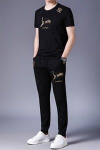 D95106 2021夏季新款高端商务高品质套装男韩版透气男装图片