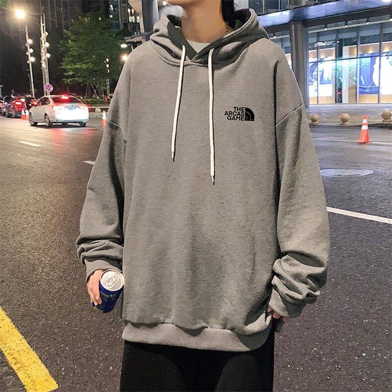 WY2232-P35纯棉连帽卫衣男大码运动帽衫宽松薄外套男,男装卫衣,电商A040