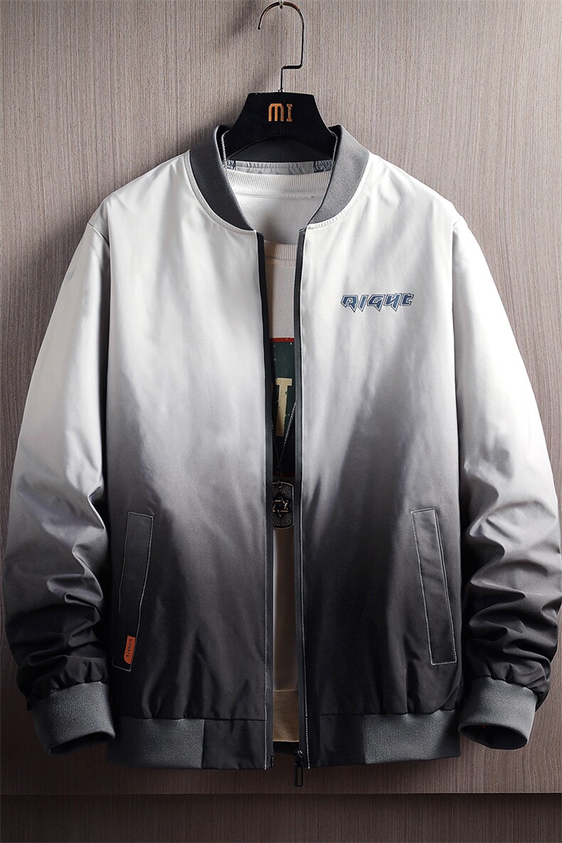 渐变休闲夹克宽松外套男日系情侣款棒球服上衣DS858T,男装夹克,电商A102