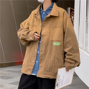 日系复古渐变牛仔外套男女秋季港风潮做旧水洗情侣夹克W3563-P66图片
