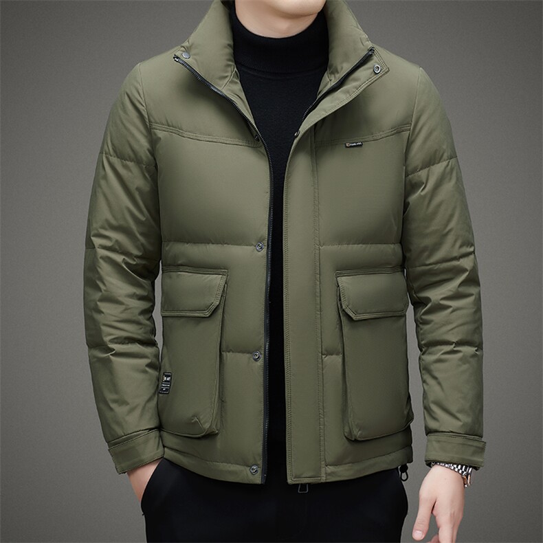 羽绒服男装2023冬季新款中年立领商务休闲上衣男士加厚保暖外套,男装羽绒服,电商B212（原钱塘6029）
