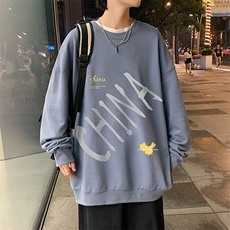 S6208-P28加绒款-P33秋季圆领卫衣男大码韩版宽松长袖外套，男装卫衣，电商A040