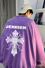 抖音品质潮流宽松2026秋季新款美式水洗卫衣JK23384特批48-控79，男装卫衣，星座605(原A050)