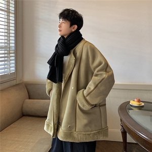 1港风皮毛一体大码M-5XL高级感轻奢机车棉服外套男8708P158控228,男装棉衣,星座226-2