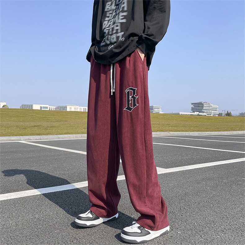 D232A-KZ12-50立体包边灯芯绒重工刺绣大码休闲裤,男装休闲裤,电商D232A