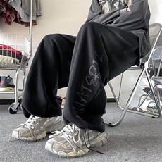 DBK28-P50美式字母运动阔腿显瘦休闲卫裤长裤水洗宽松情侣裤子，男装休闲裤，星座603-2
