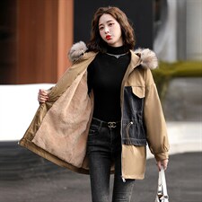 派克服女中长款冬装2024年新款今年流行加厚加绒棉袄外套冬季，女装派克服，一安秀