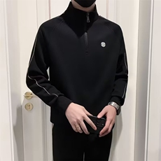 拉链长袖T恤青少年打底衫小衫长袖吸汗T恤修身显瘦卫衣打底潮流，男装T恤，星座506A