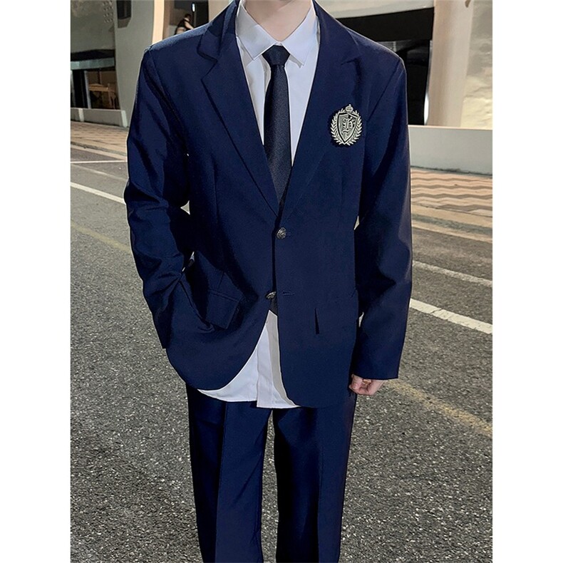 学院风男生西服上衣ins英伦风学生痞帅西装外套班服潮JKW66,男装西服套装,星座516A