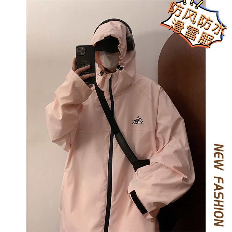 冬款户外防风防水魔术贴滑雪服男大码防风袖保暖夹克外套M34-P140,男装棉衣,电商A001-1