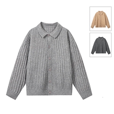 慵懒的秋高端羊驼绒混纺松弛慵懒翻领针织开衫外套，女装短外套，星座914