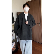 濮院针织慵懒针织衫外套复古百搭松弛感开衫道袍毛衣MF45P65，男装针织衫/毛衣，电商D256