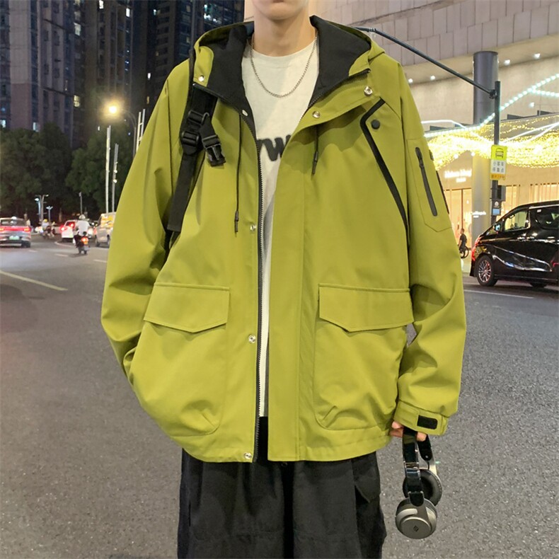 夜景男士防水连帽冲锋衣户外品质工装外套二开A406JK1199特P85,男装夹克,星座309（原A406）