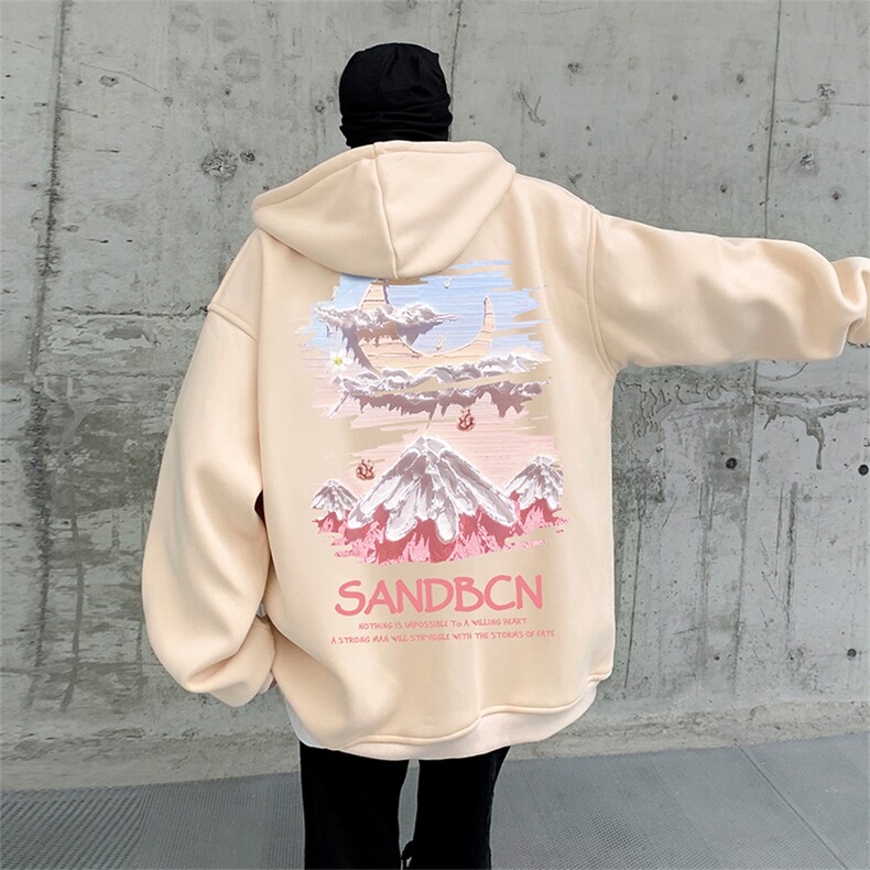 直播品质460克重磅美式印花加厚宽松连帽卫衣开衫外套KS128-特P45,男装卫衣,电商A486
