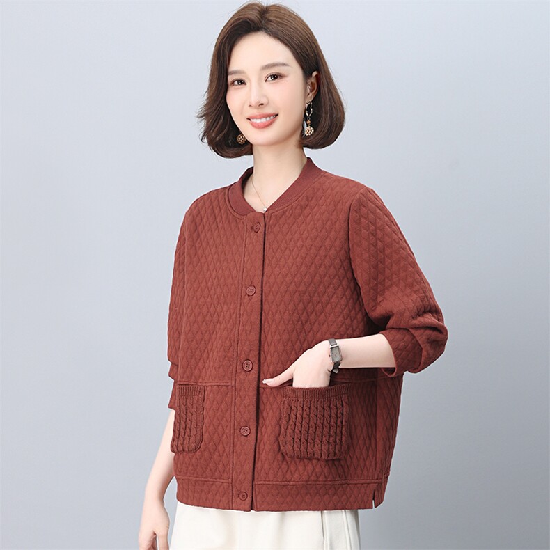棒球服外套女2026新款春秋短款拉链式开衫小个子中年妈妈春装上衣,女装短外套,独衣靓