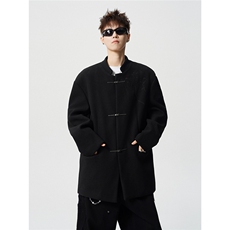 毛呢折棘荆棘立体绣大码M-5XL中式西服聚酯纤维XF78168P118，男装西服，星座227-7