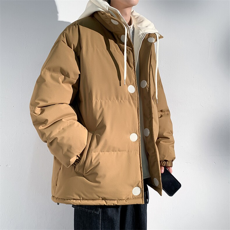冬季青少年连帽假两件外套加绒加厚休闲简约棉衣棉服5303-P85,男装棉衣,电商B306