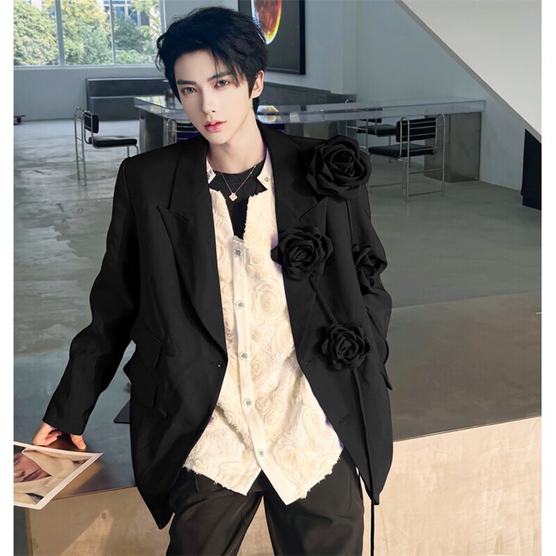 （图）立体花朵重工西装外套垫肩西服2818-P140，男装西服，星座910-5