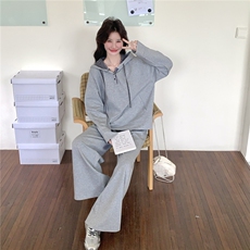 2026新春款连帽拼接格子卫衣套装B109-5805-175-288，女装卫衣/绒衫，2B109