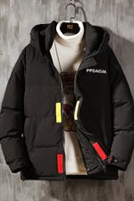 2019冬季新日系潮流大码男印花魔术贴保暖连帽棉衣M735-P115，男装棉衣，电商A001