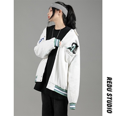 2023秋款时尚刺绣夹克男女中性风青少年潮牌棒球服外套8007-P85，男装夹克，电商A441-1