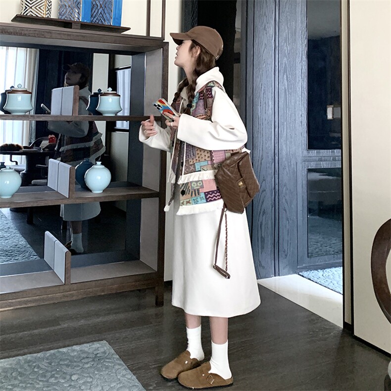 已现货！【原创】24秋新品卫衣连衣裙+马甲套装818-P165-K228，女装卫衣/绒衫，2C305