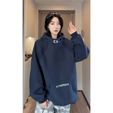 1506/QA020/P48高领重磅连帽卫衣穿搭套头boxy廓形情侣外套，女装短外套，星座1506