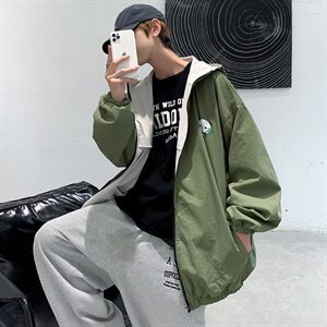 709-JK99-P100 20秋款 港风双面穿印花休闲夹克外套男图片
