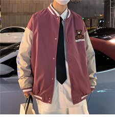 棒球服外套男春秋潮牌宽松撞色拼接夹克JM29P45，男装夹克，星座1116-2
