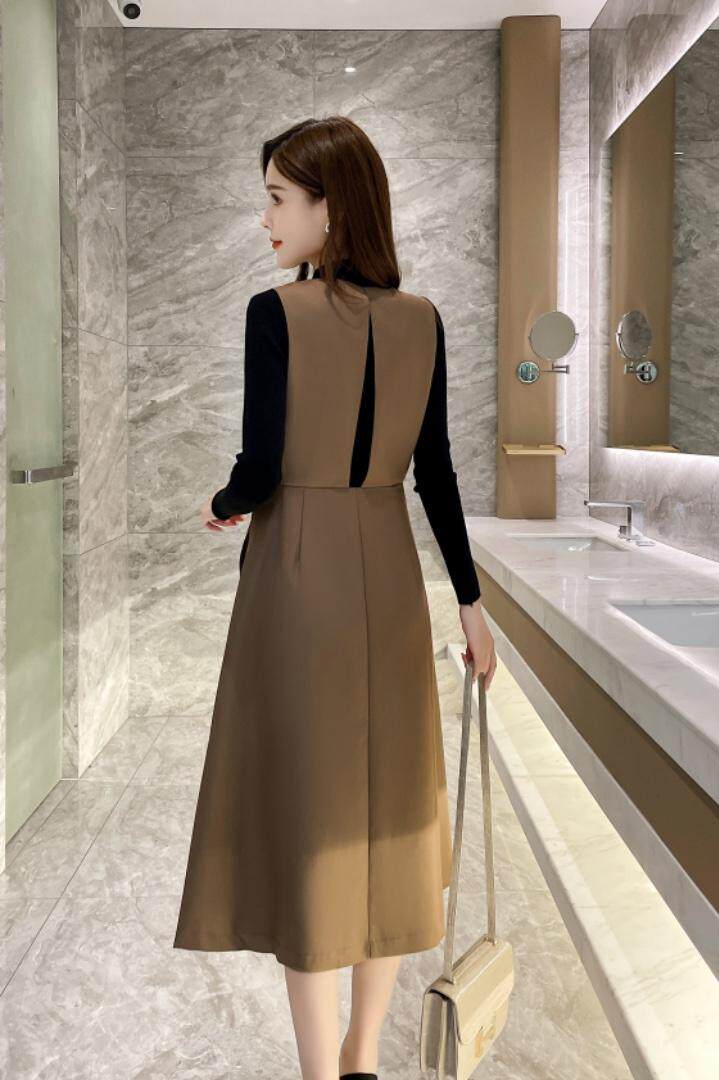 现货2021秋冬新品背带裙简约大气，其它，秀水百合