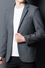 男西装2023春季新款商务休闲纯色西服宽松春秋中青年爸爸装外套图片