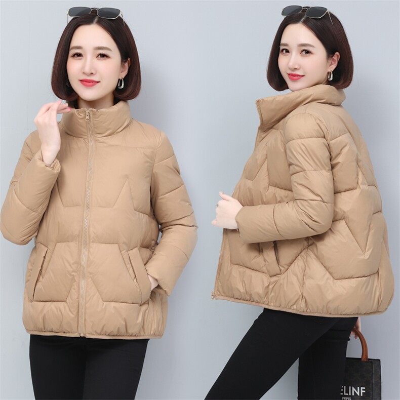 立领棉服女冬季2022新款时尚小棉袄宽松保暖棉衣外套,女装棉衣/棉服,涵誉