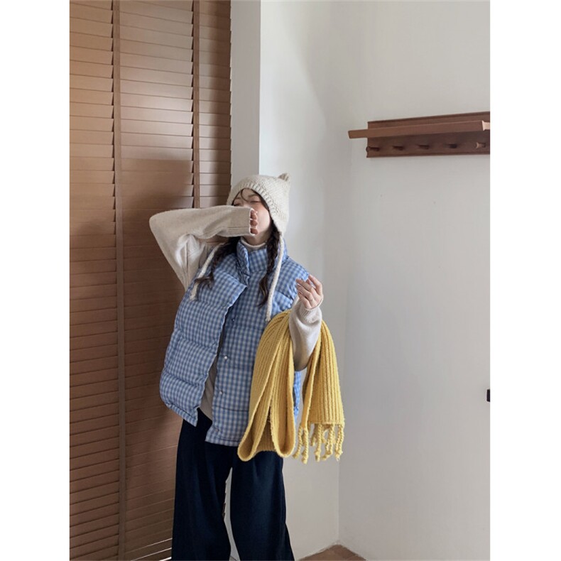 A558-P55秋冬蓝色格纹棉服马甲短款夹棉马甲外套,男装背心/马甲,星座911