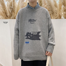 ！秋冬加厚品质圆领毛衣男大码针织衫百搭学生线衫M208P45，男装针织衫/毛衣，电商B220