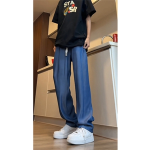 现货 批价27 YK86001 冰丝速干裤子高级感垂感休闲阔腿裤子男夏图片