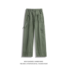 2025春季新款美式高街工装拼接宽松休闲裤B315-K25610-p70控98，男装休闲裤，电商B315