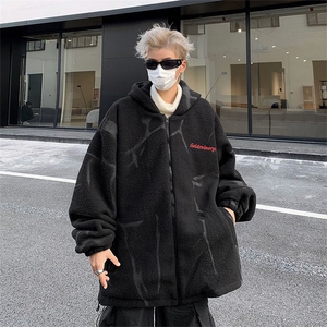 冬季美式潮牌宽松连帽棉袄外套男士加厚保暖羊羔绒棉服 W7959-P78图片